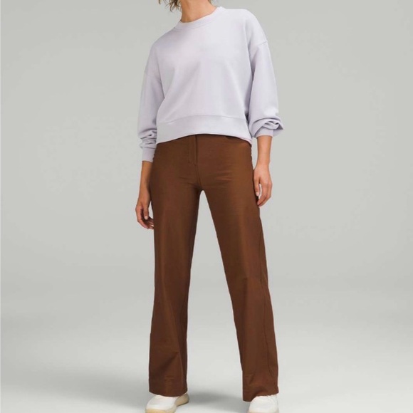 Lululemon City Sleek Wide-Leg High-Rise Pants Size 24 Roasted Brown Utilitech - Picture 2 of 7